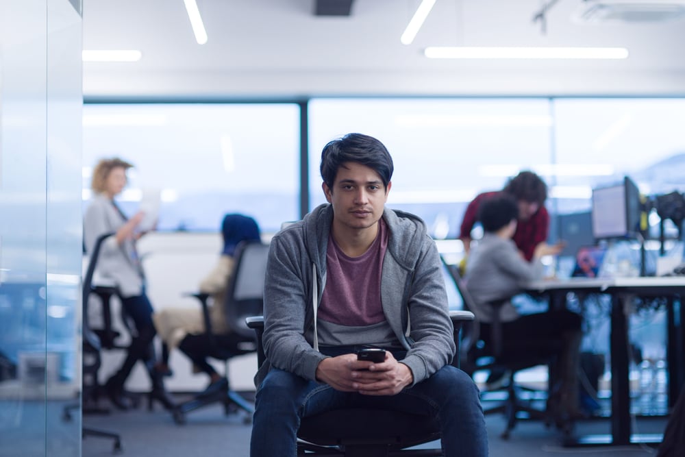 IT engineer in a server room
